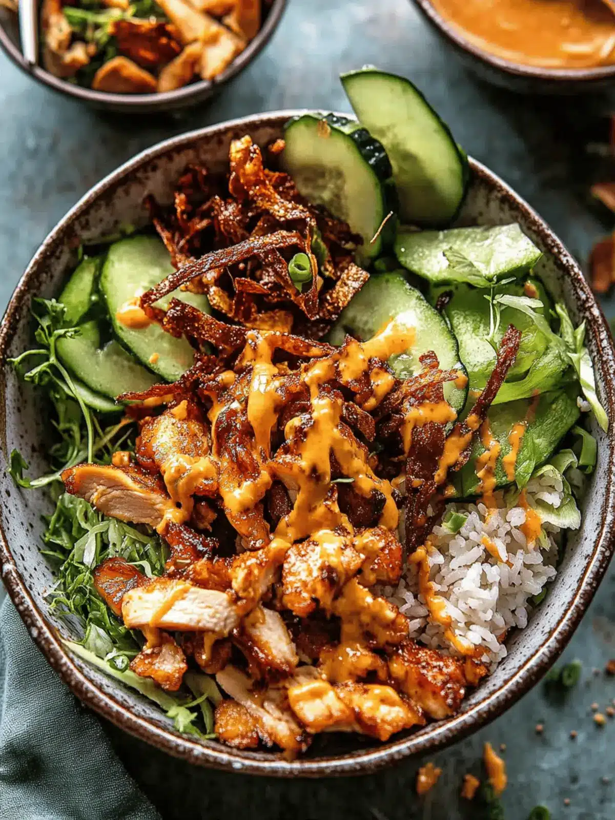 Spicy Chicken Yum Yum Rice Bowls