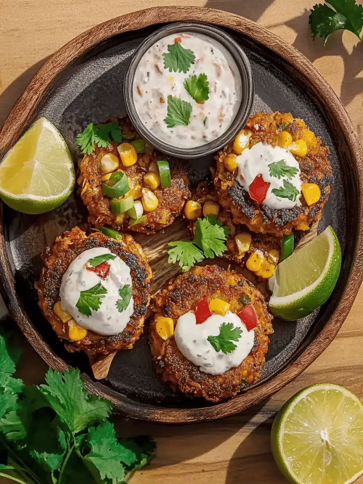 Ancho Chile Corn and Poblano Crab Cakes