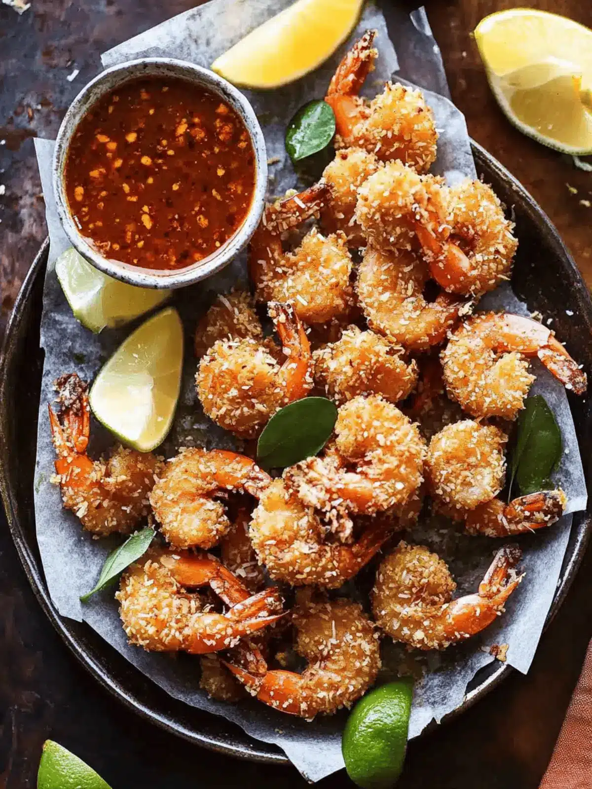Oven Fried Coconut Shrimp with Thai Pineapple Chili Sauce