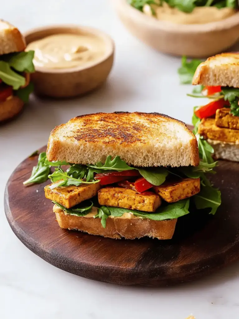 Veggie Tofu Sandwich with Chipotle Mayo