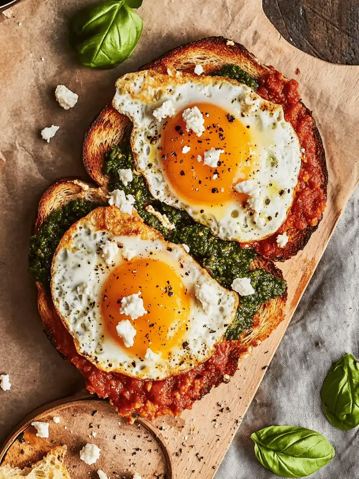 Shakshouka Toast with Feta Fried Eggs