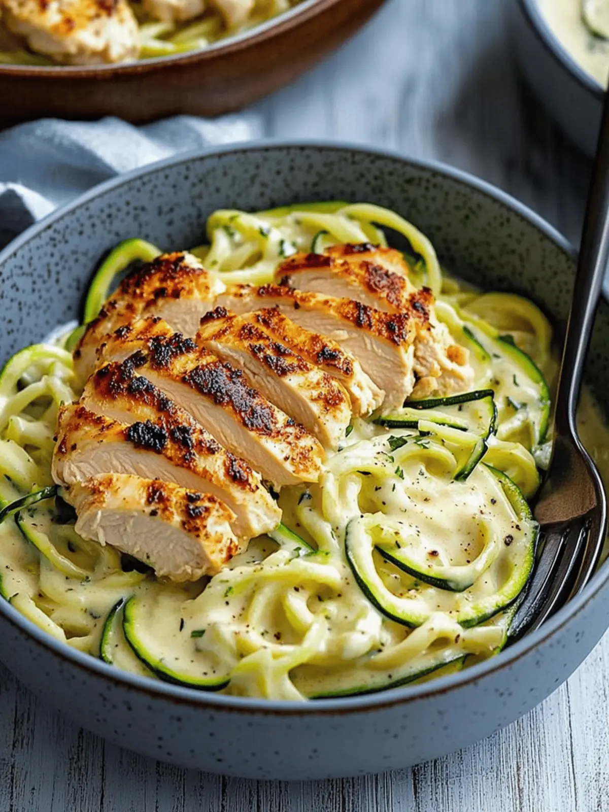 Zucchini Noodle Chicken Alfredo