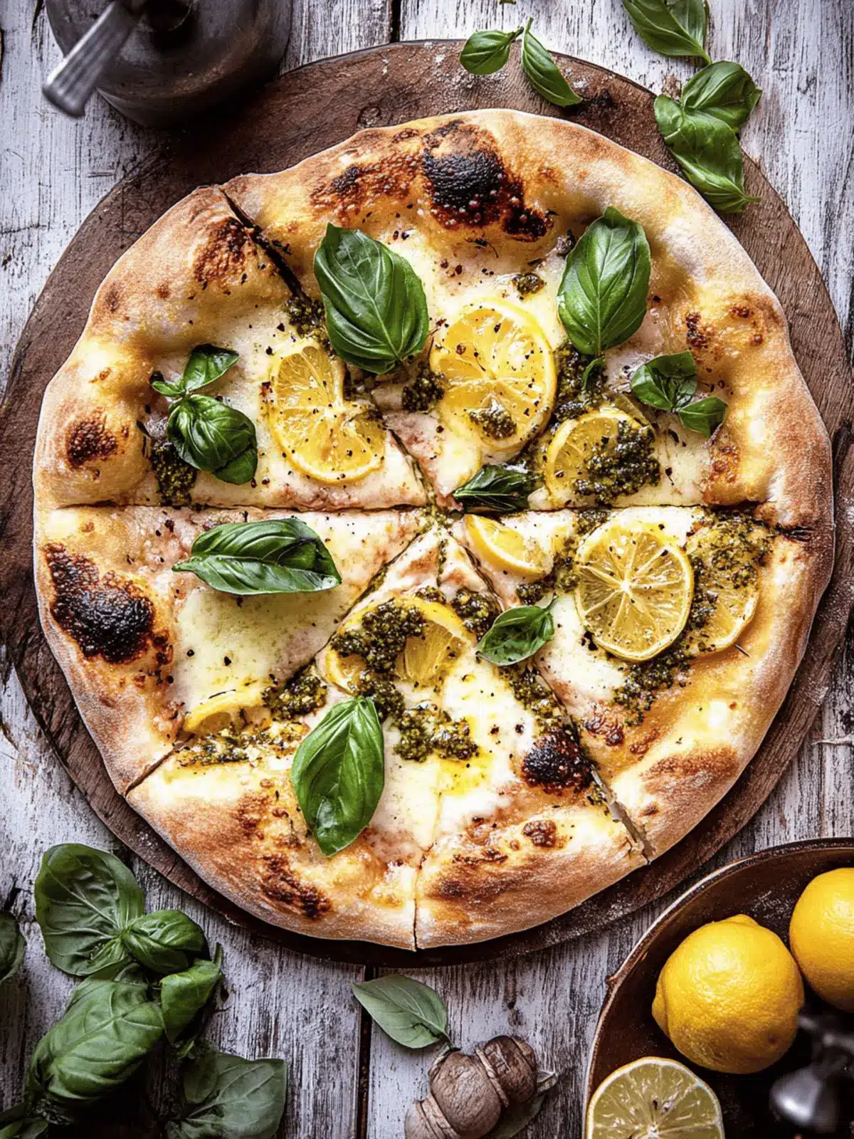3 Cheese Lemon Basil Pizza