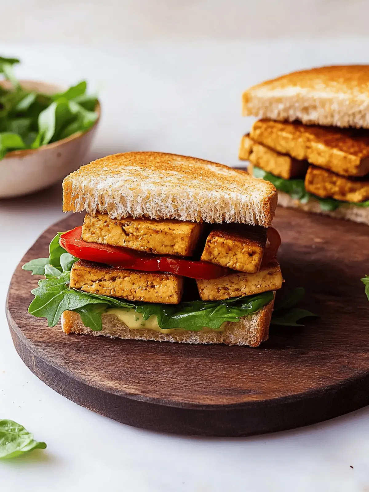 Veggie Tofu Sandwich with Chipotle Mayo