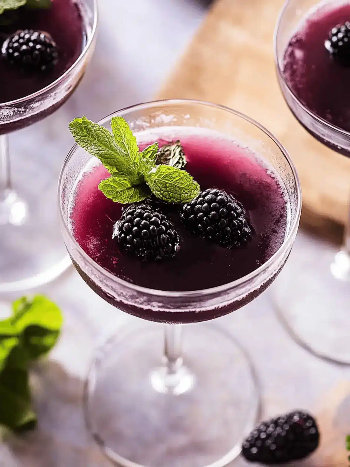 Muddled Blackberry and Mint Gin Cocktail