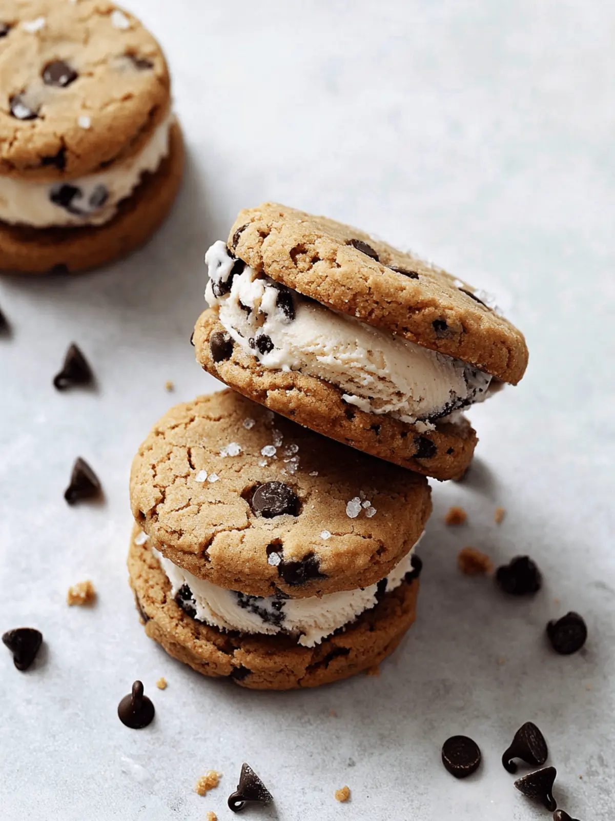 Vegan Chocolate Chip Cookie Ice Cream Sandwiches