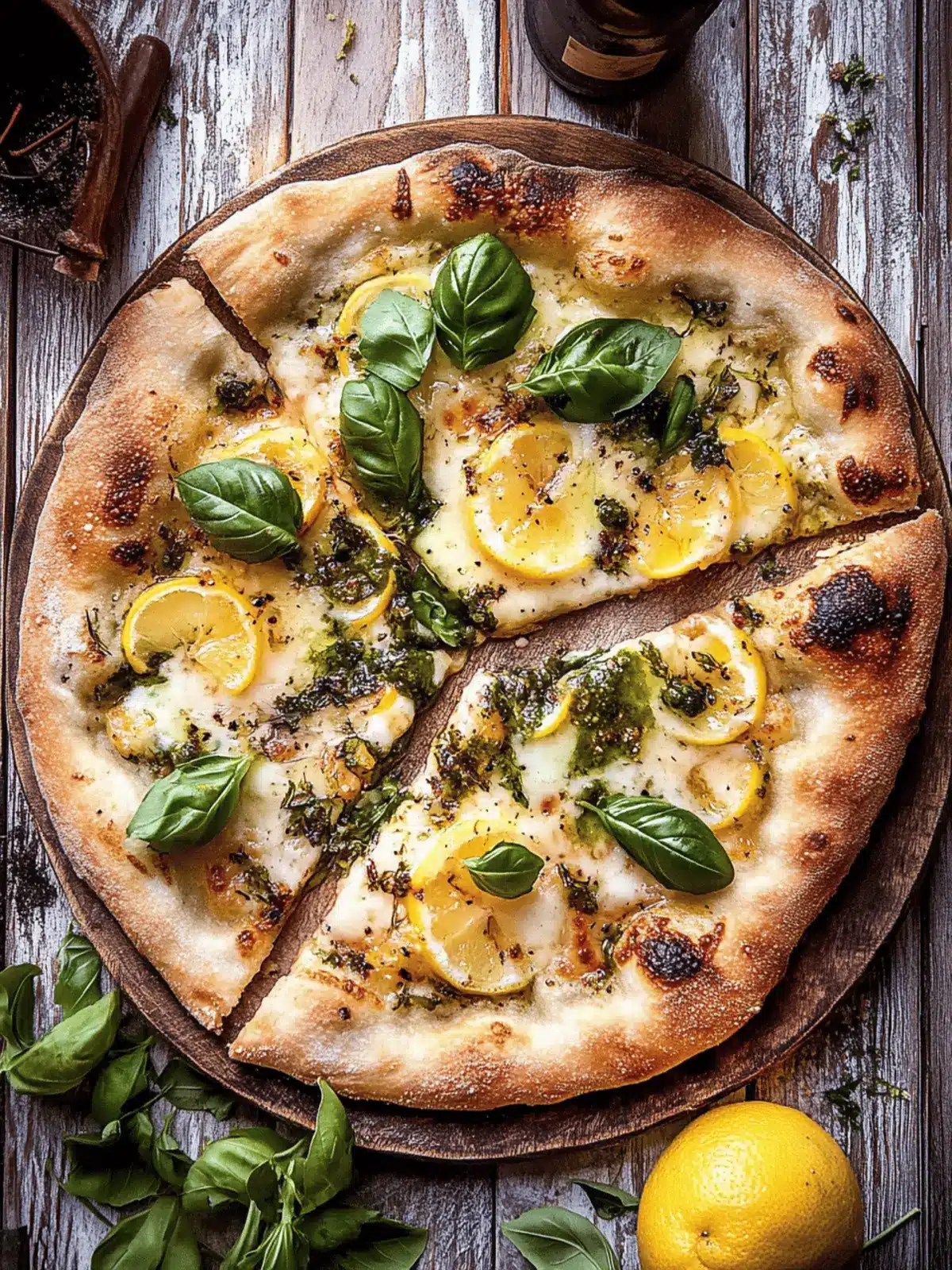 3 Cheese Lemon Basil Pizza