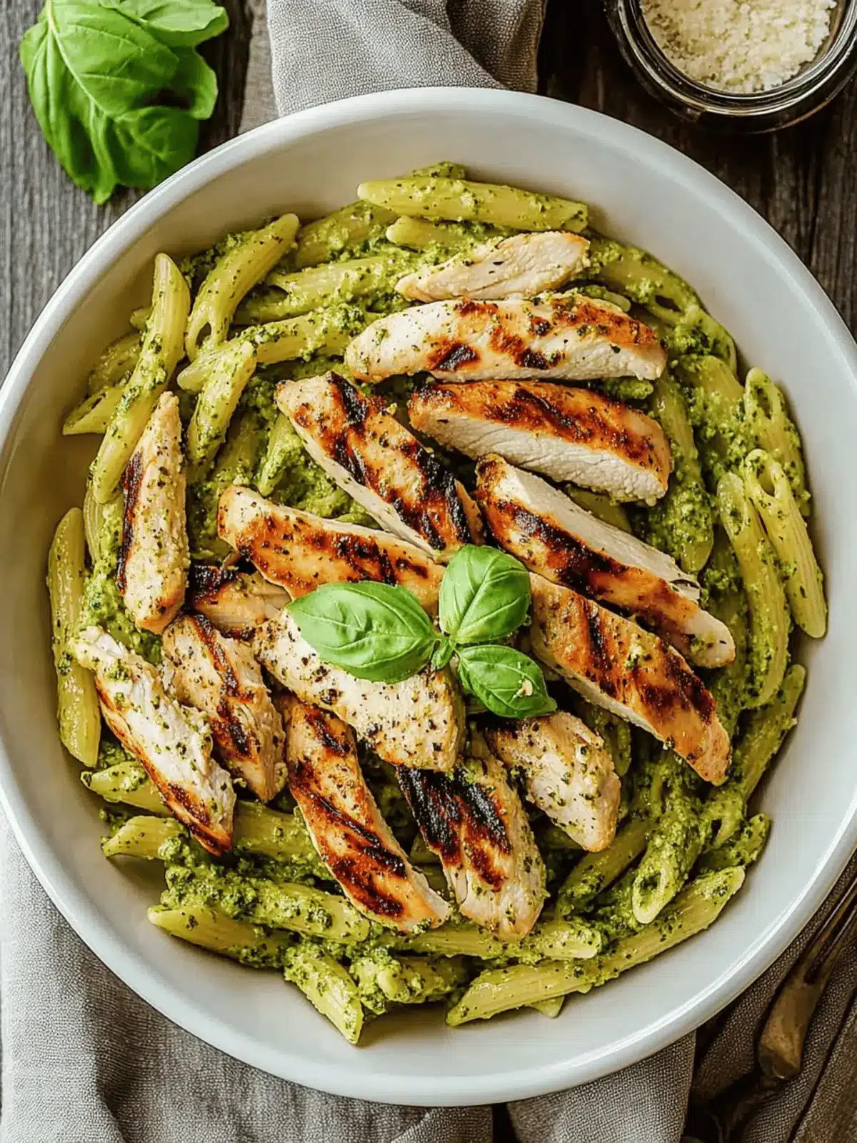 Grilled Chicken Pesto Pasta
