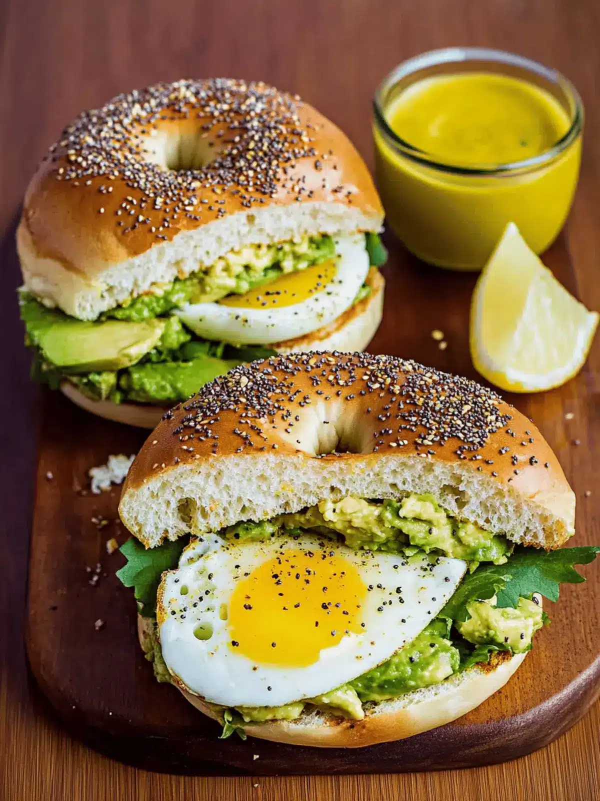 Avocado Egg Sandwich with Everything Bagel