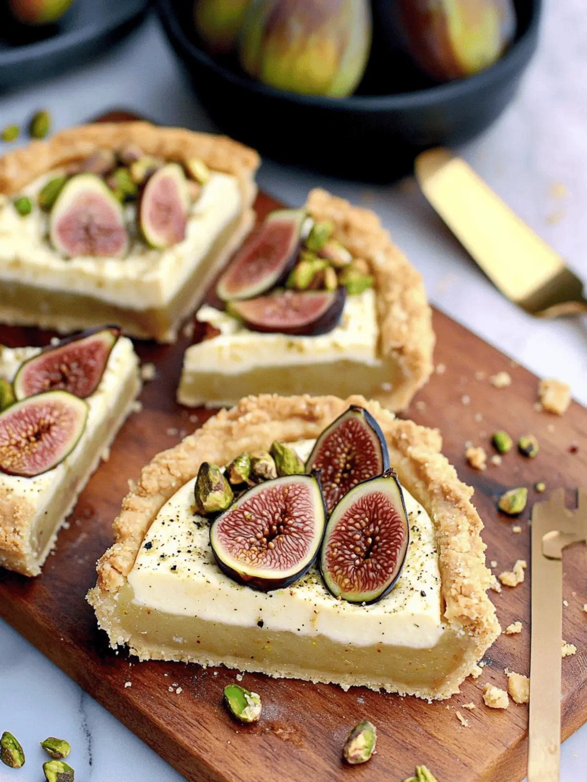 Fig Mascarpone Tart with Pistachio Black Pepper Crust