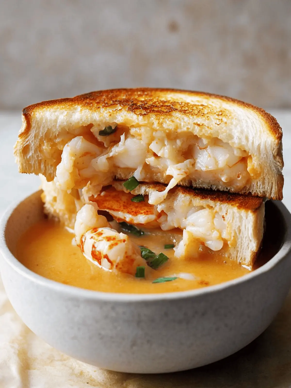 Lobster Toastie with a Lobster Bisque