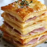 Crispy Ham & Cheese Puff Pastry Stacks