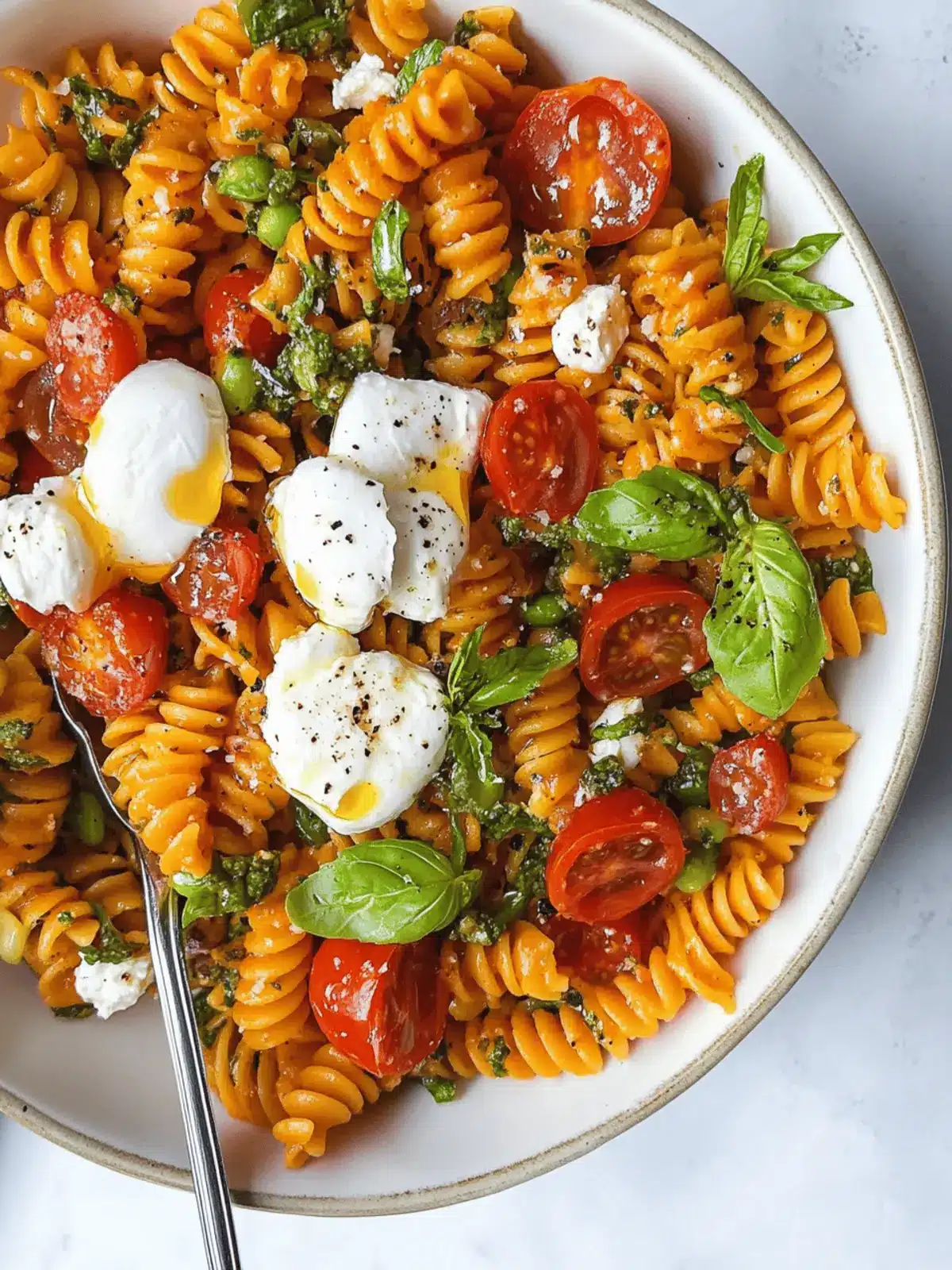 Romesco Pasta Salad With Burrata