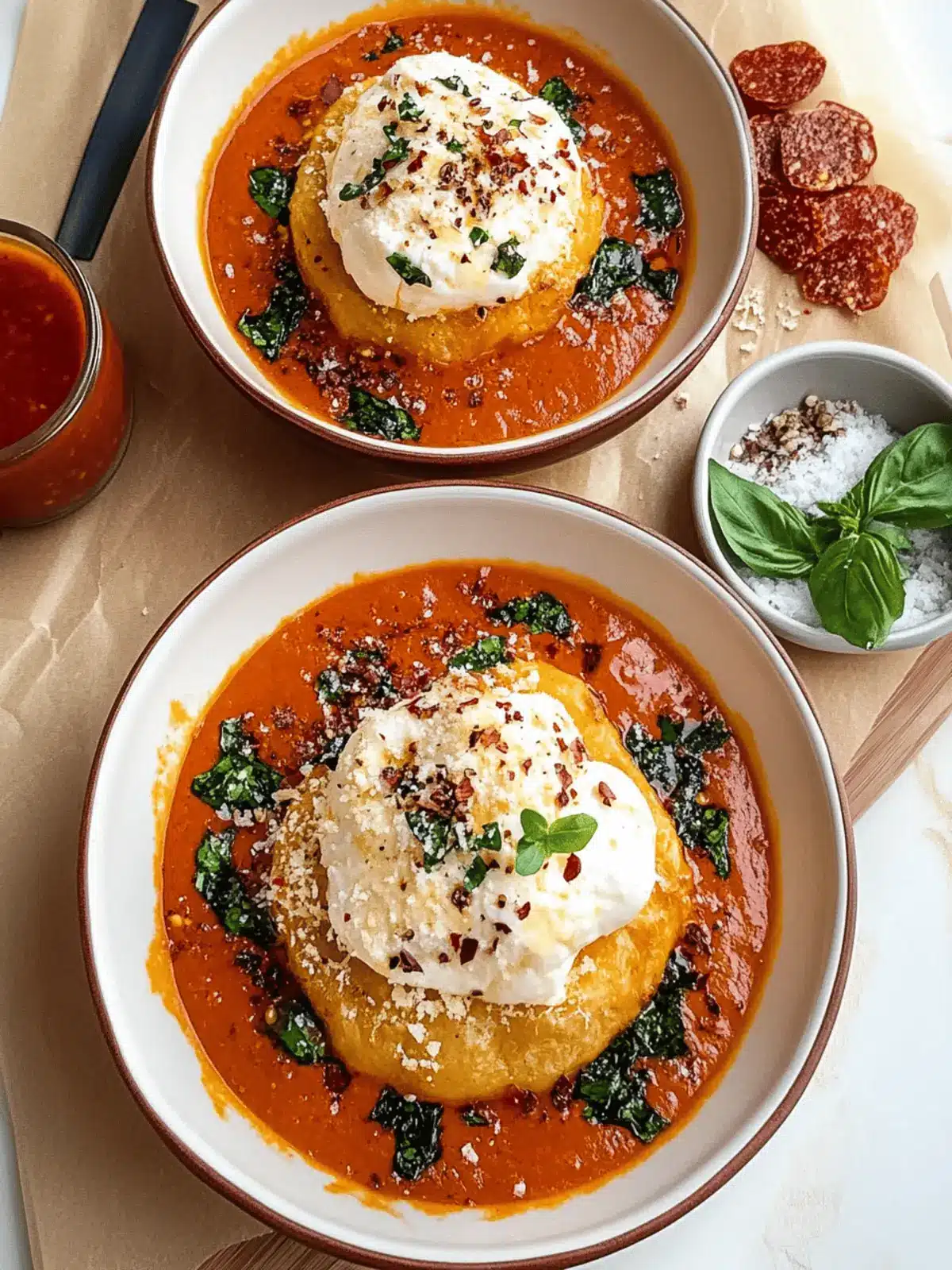 Fried Burrata with Spicy Vodka-Style Sauce