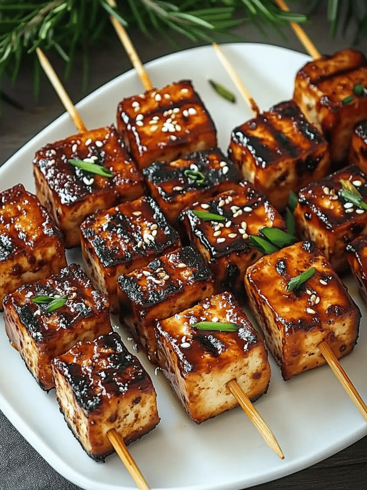 Korean Vegan BBQ Tofu Skewers