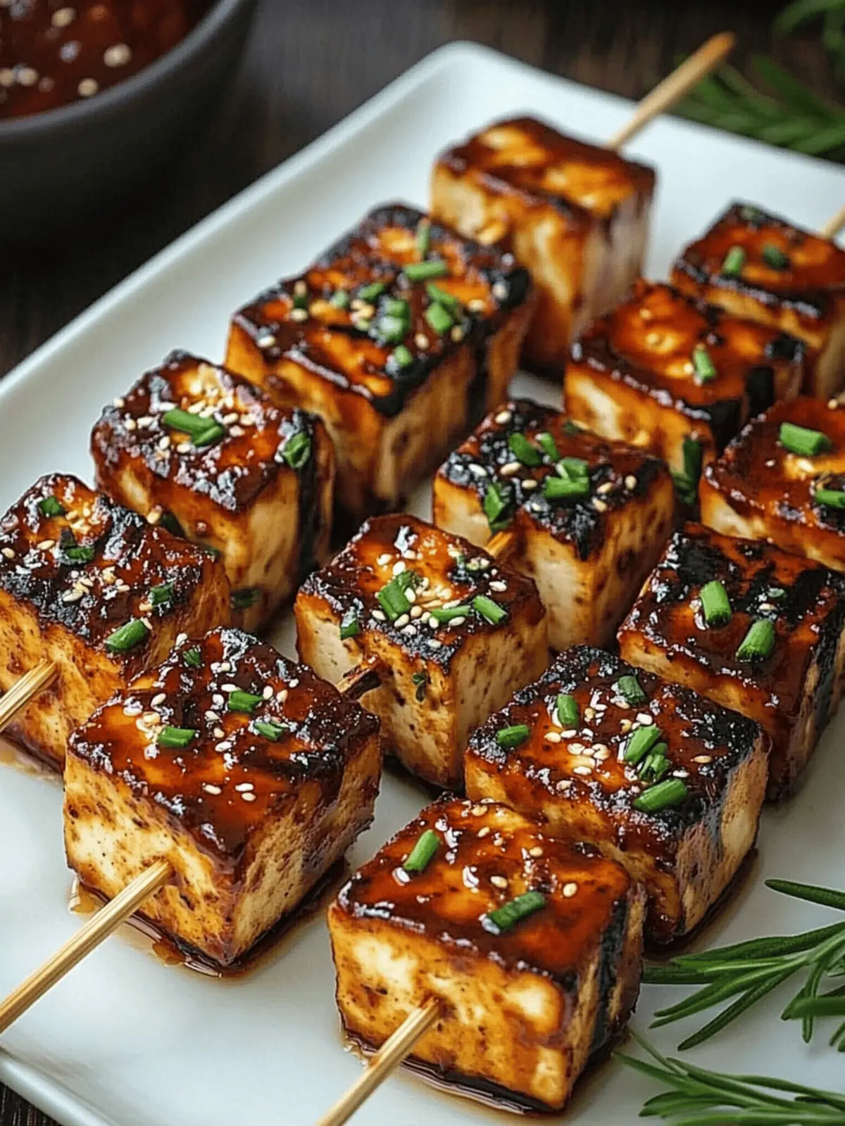 Korean Vegan BBQ Tofu Skewers
