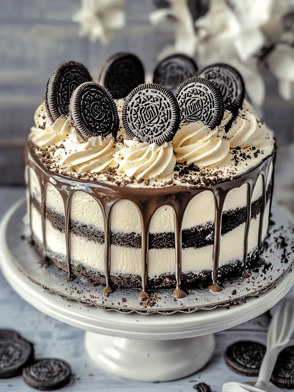 Oreo Cookies and Cream Cake
