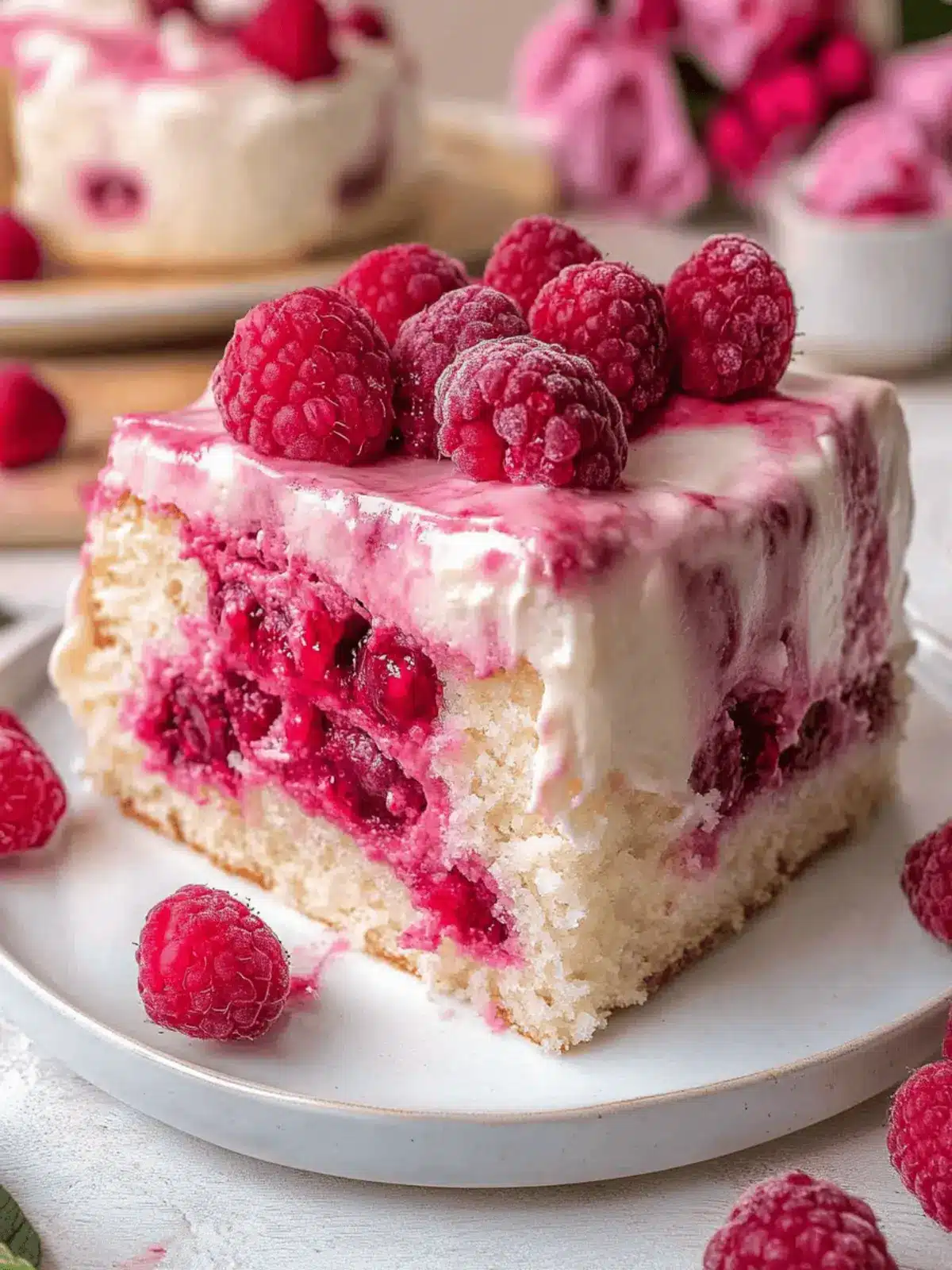 White Chocolate Raspberry Cake