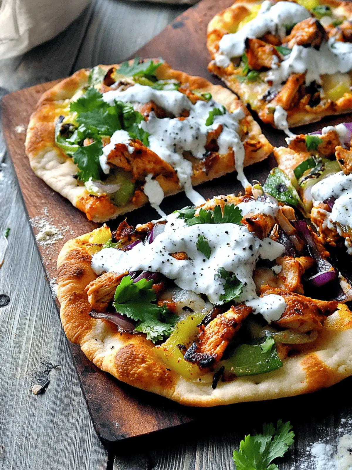 Tandoori Chicken Naan Pizza
