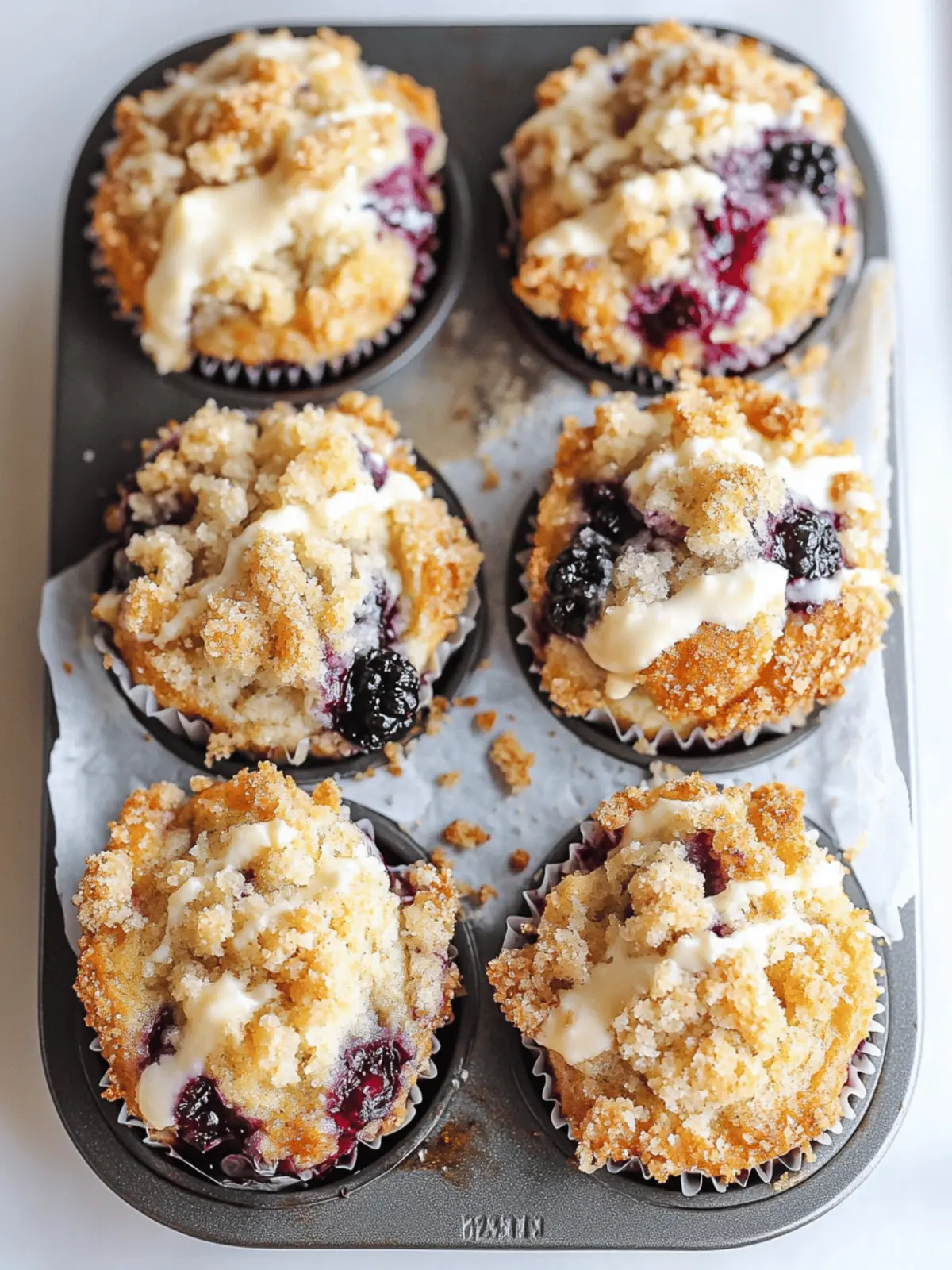 Blackberry Greek Yogurt Crumb Muffins