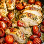 Creamy Pesto Chicken with Roasted Tomatoes