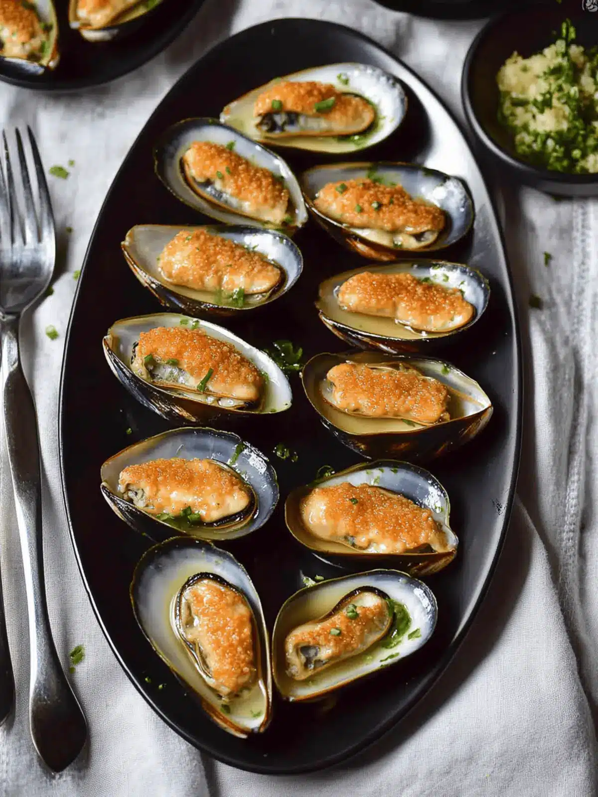 Baked Mayo-Cheese Mussels