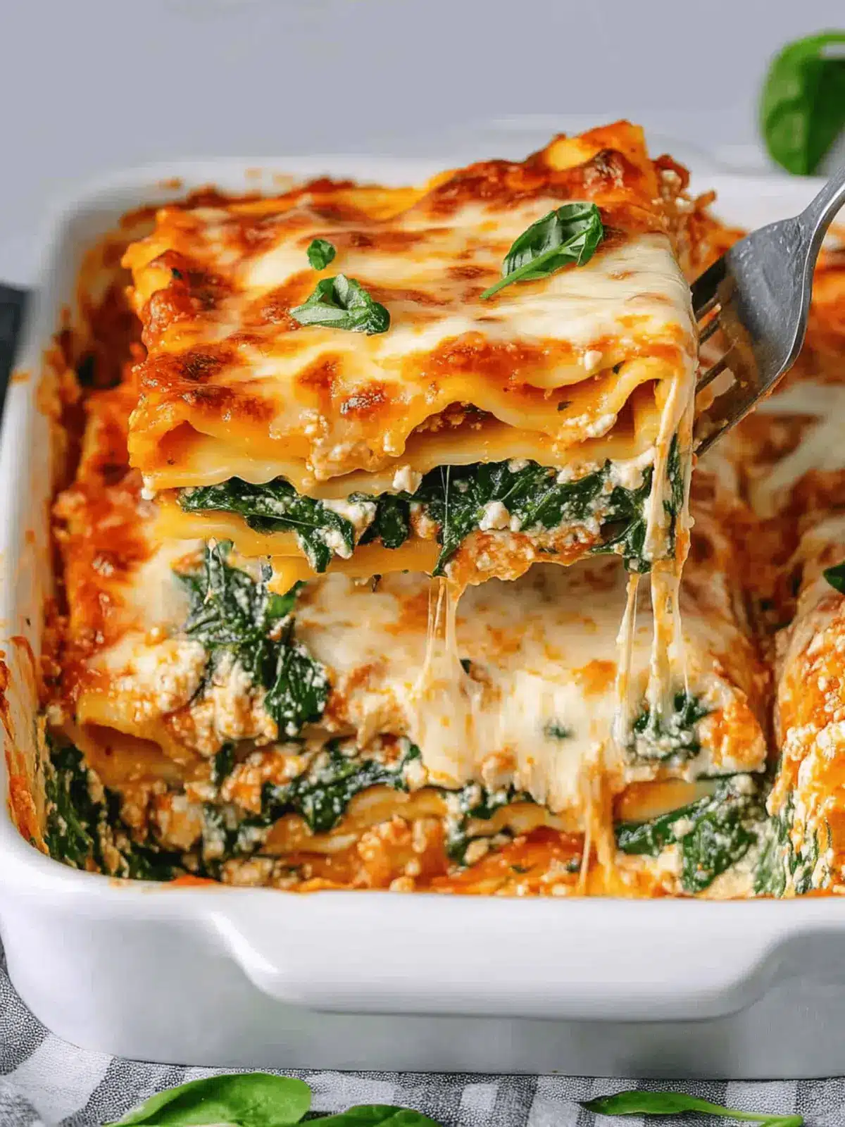 Ultimate Spinach Lasagna (3 Cheeses)