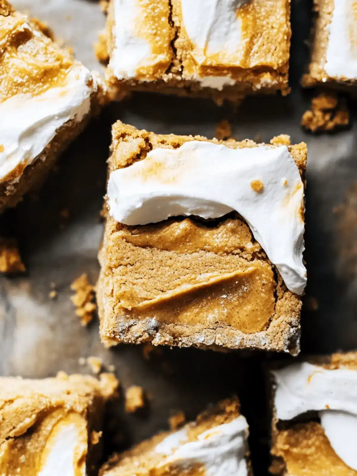 Toasted Marshmallow Peanut Butter Cookie Bars