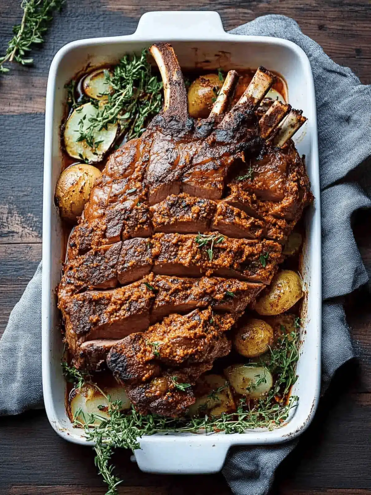 Leg of Lamb with Harissa Yogurt Crust