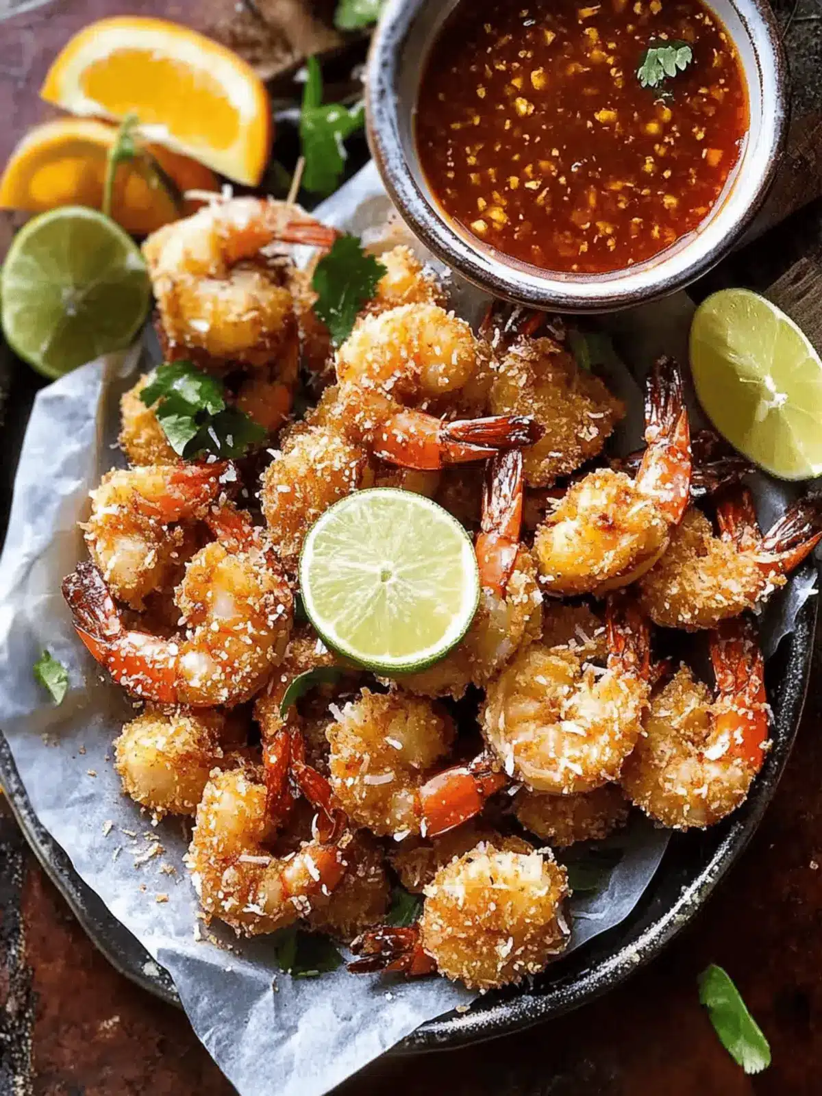 Oven Fried Coconut Shrimp with Thai Pineapple Chili Sauce