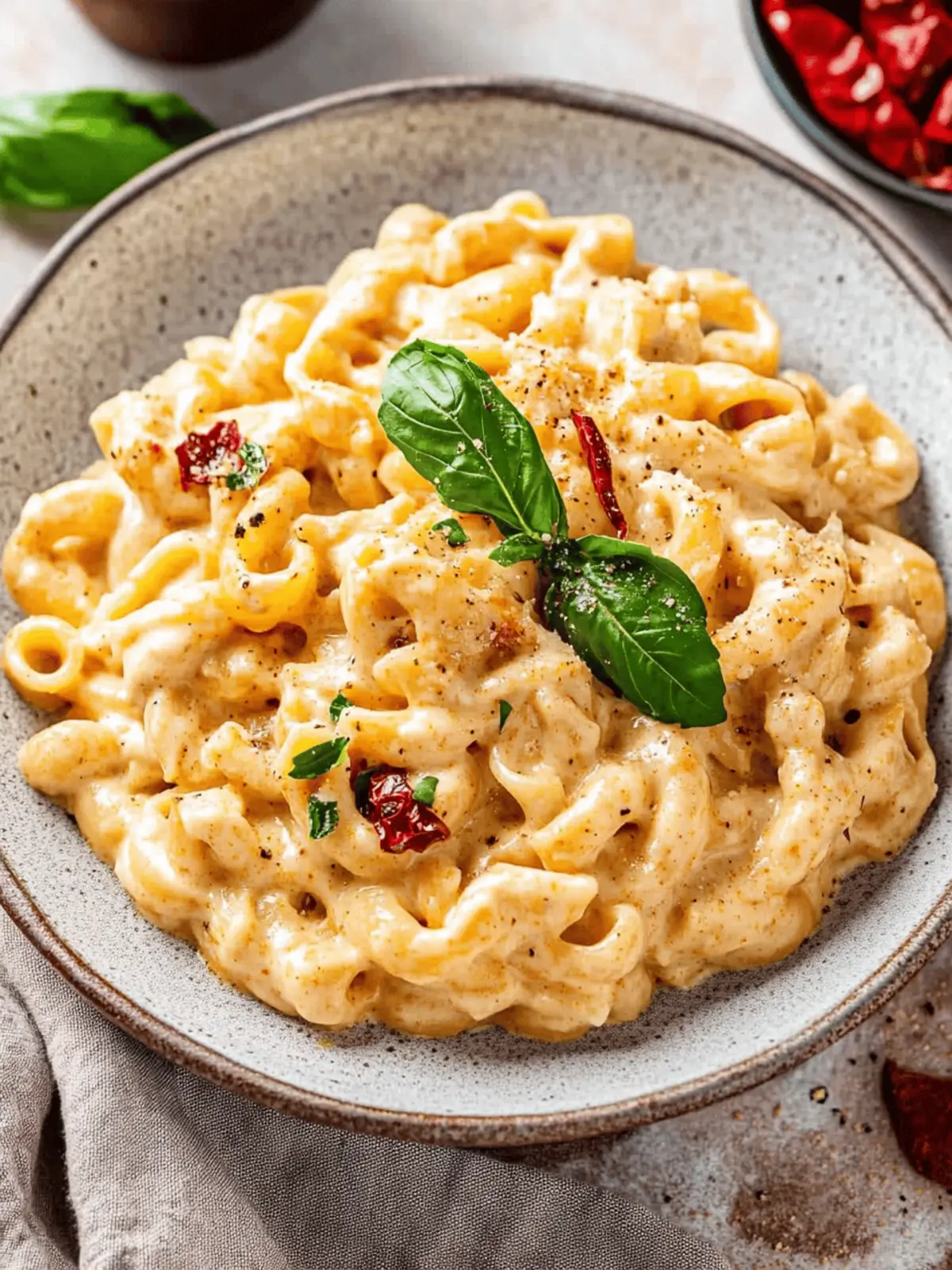 Spicy Calabrian Chili Alfredo Sauce with Trottole Pasta