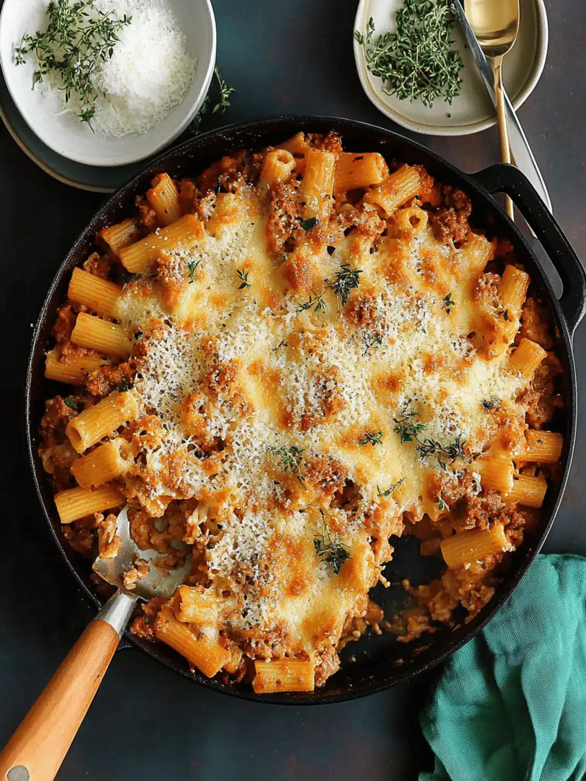 Baked Rigatoni with Sausage and Boursin Cheese