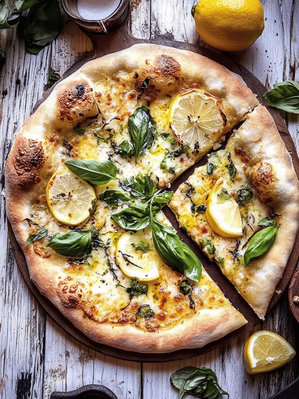 3 Cheese Lemon Basil Pizza