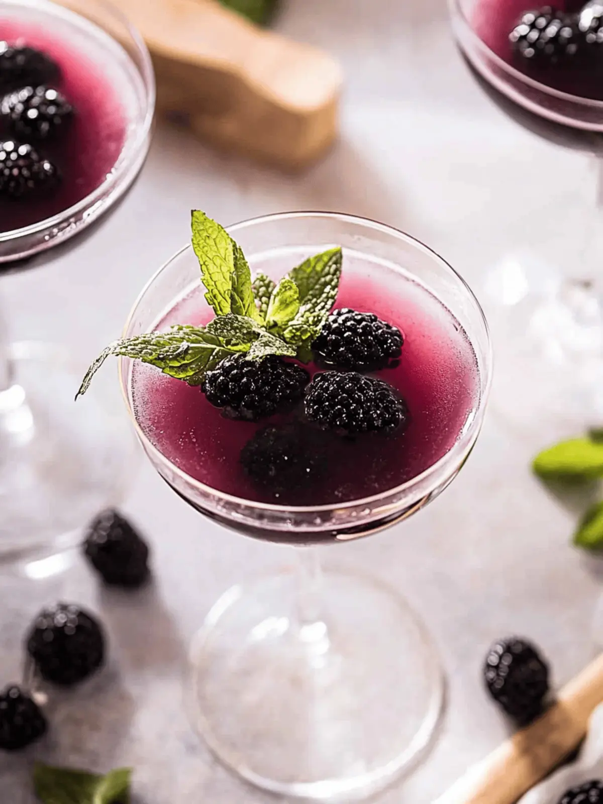 Muddled Blackberry and Mint Gin Cocktail