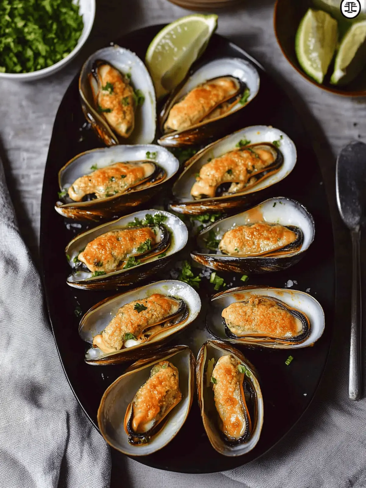 Baked Mayo-Cheese Mussels