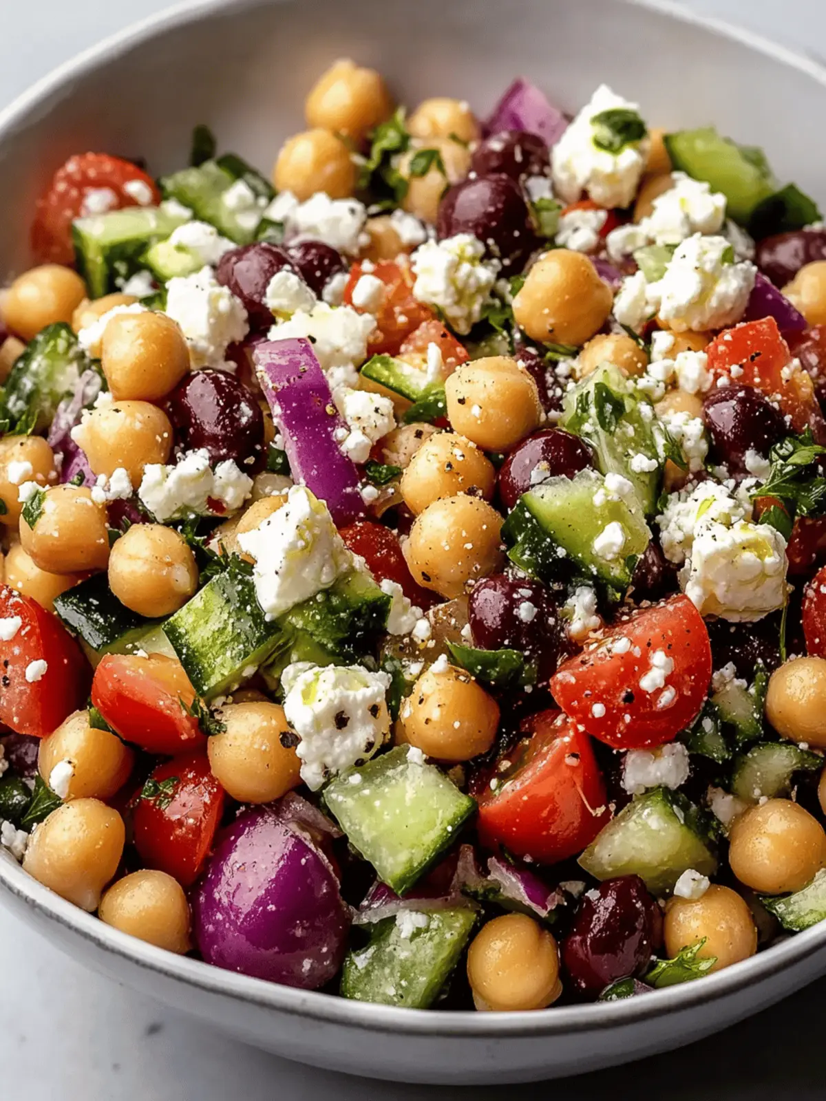 Mediterranean Chickpea Feta Salad