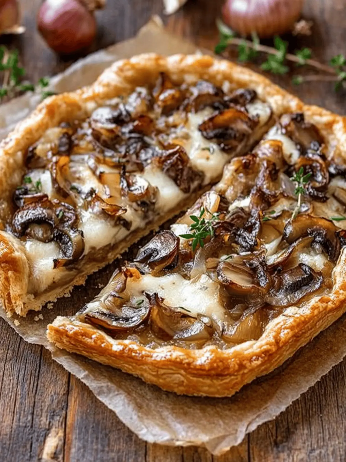 French Onion Mushroom Tart