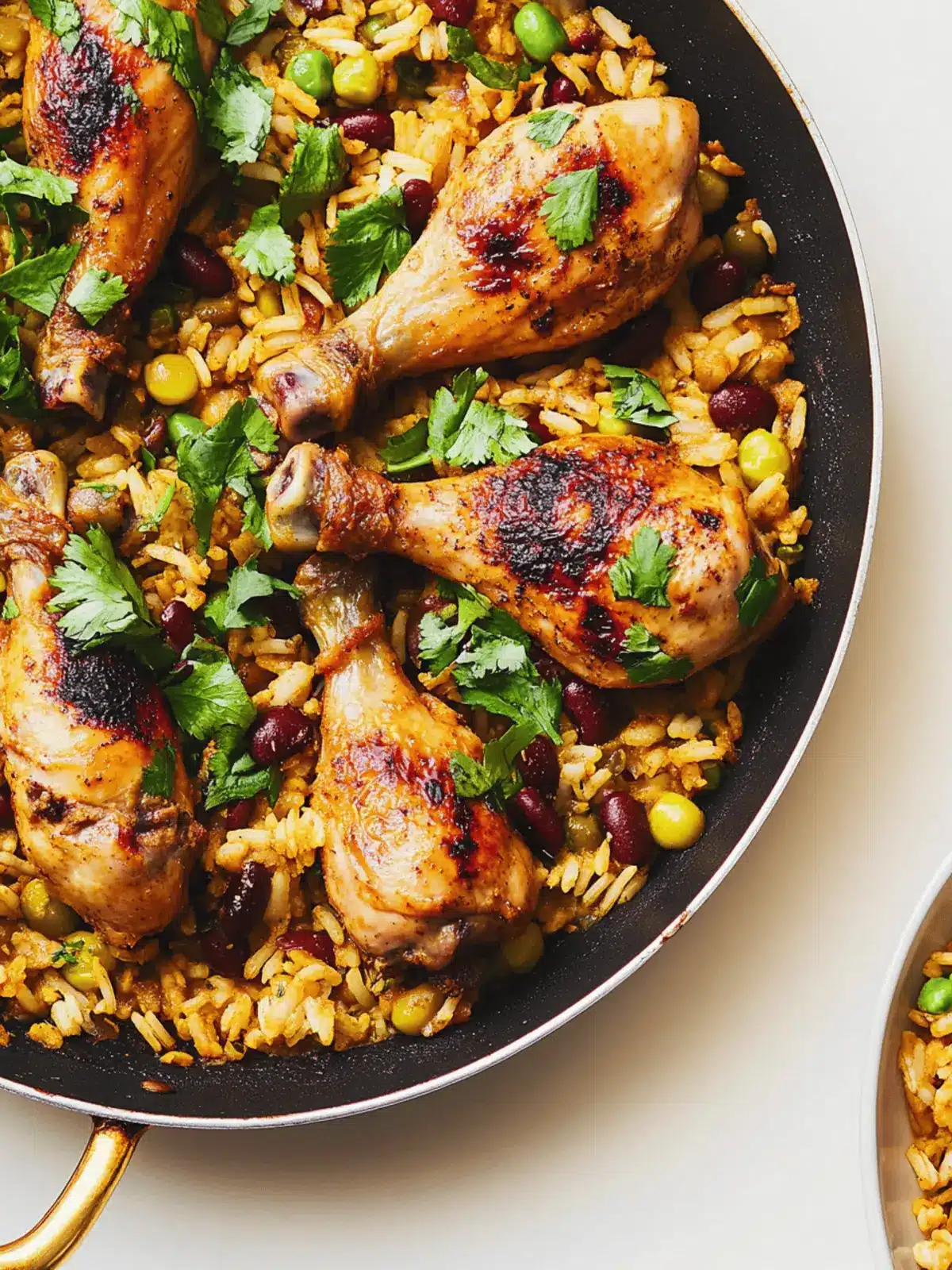 One-Pan Chicken Drumsticks with Rice and Beans
