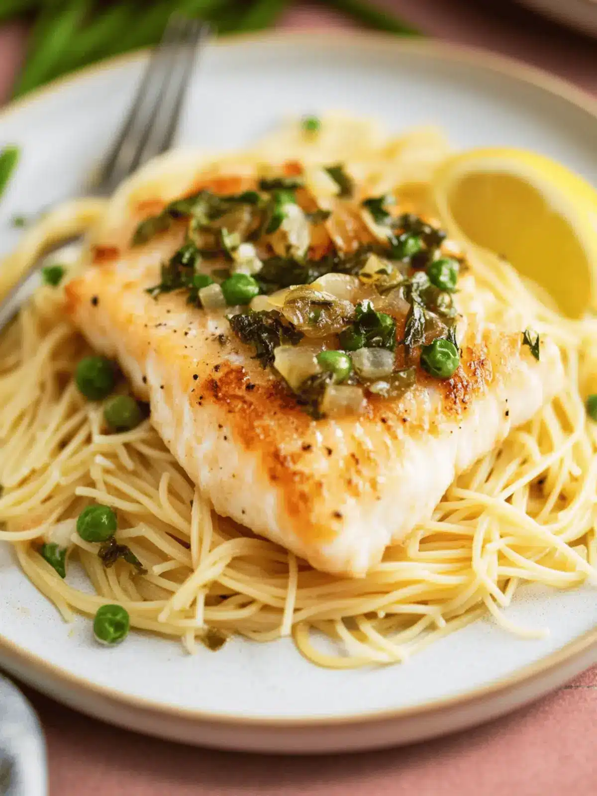Cod Piccata with Angel Hair Pasta (Easy Fish Recipe)