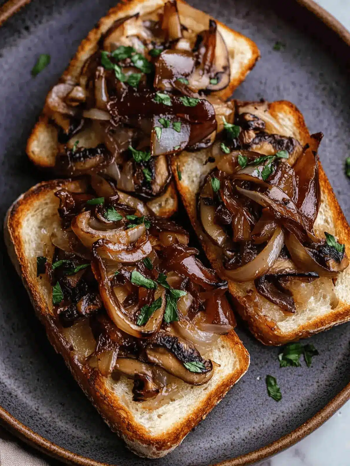 Caramelized Onion Mushroom Toast