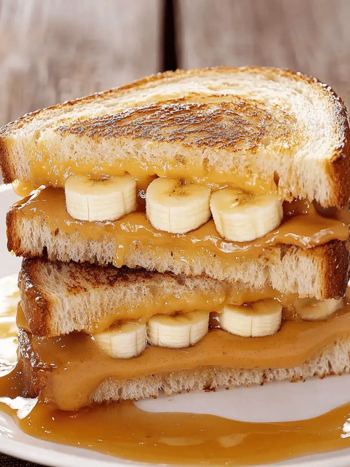 Peanut Butter, Banana and Honey Sandwich