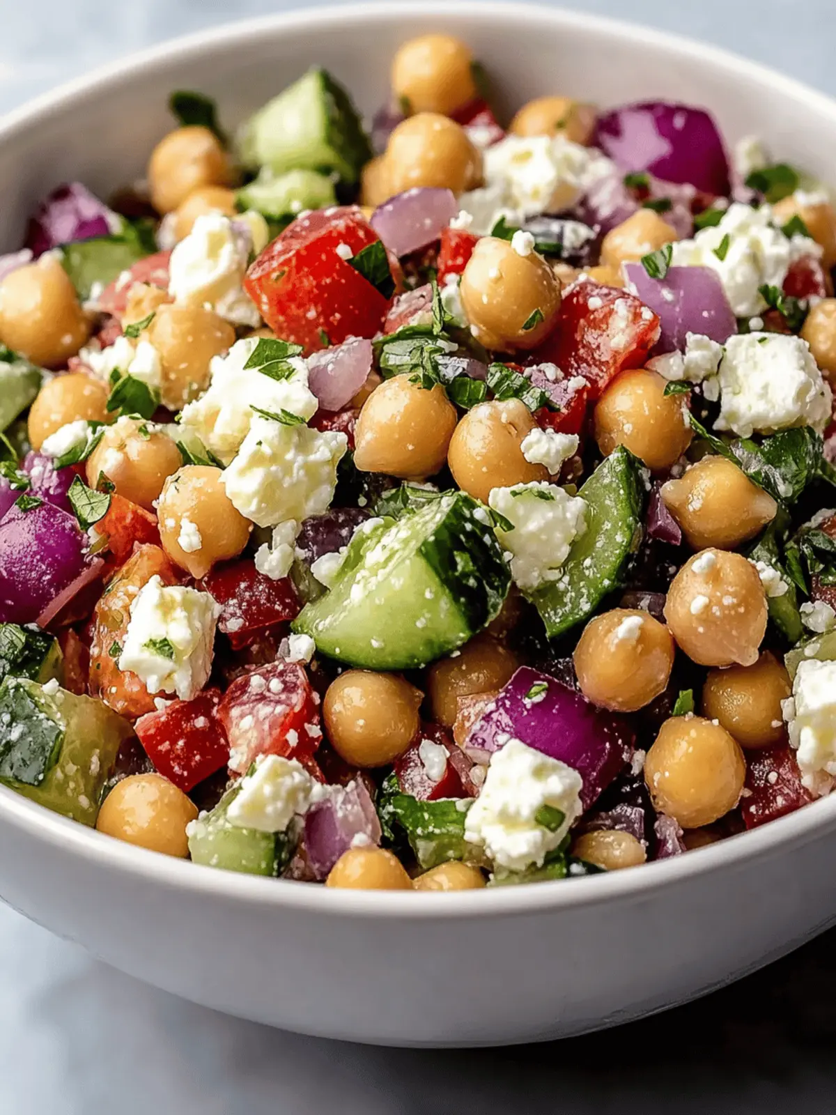 Mediterranean Chickpea Feta Salad