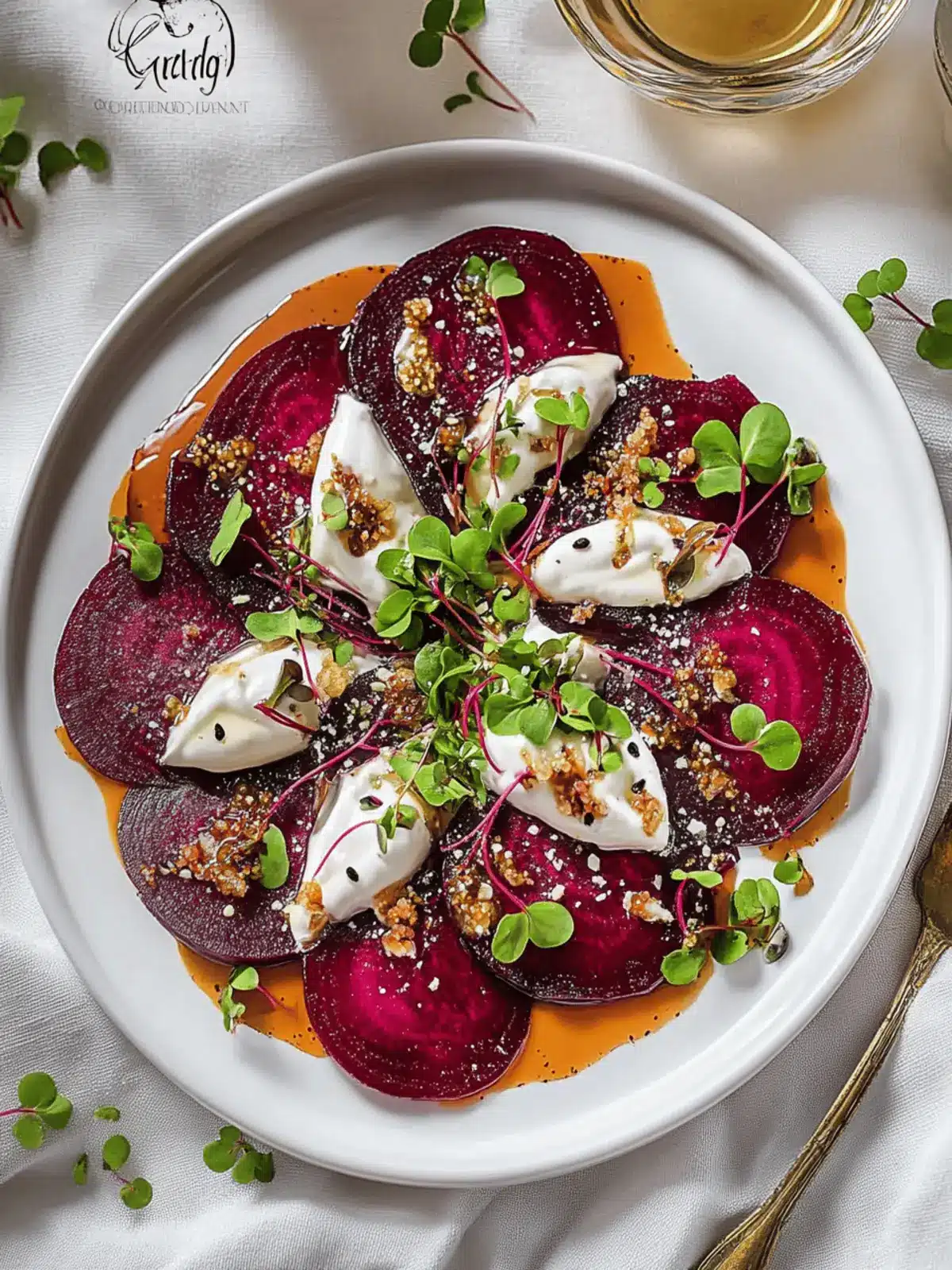 Beetroot Carpaccio with Microgreens