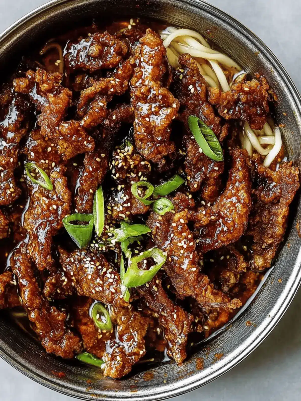 Honey Soy Crispy Beef and Noodles