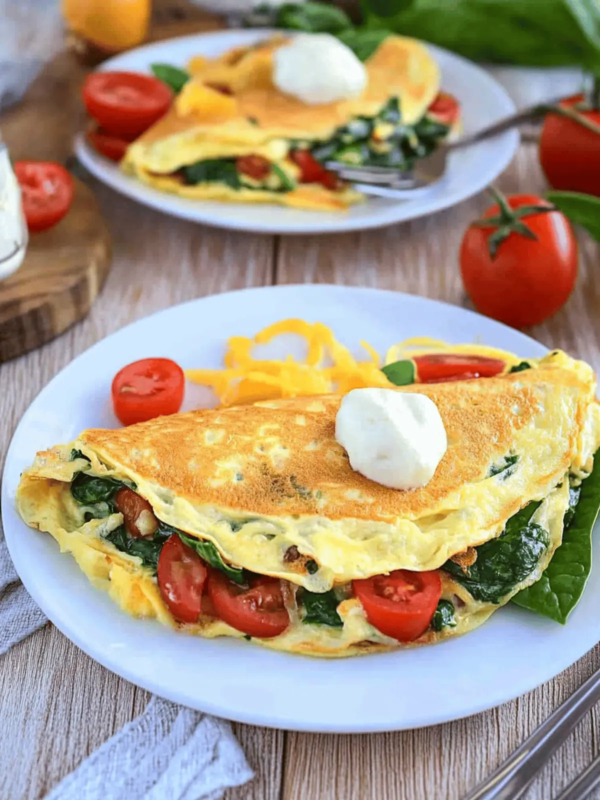 Vegetarian Omelet with Spinach