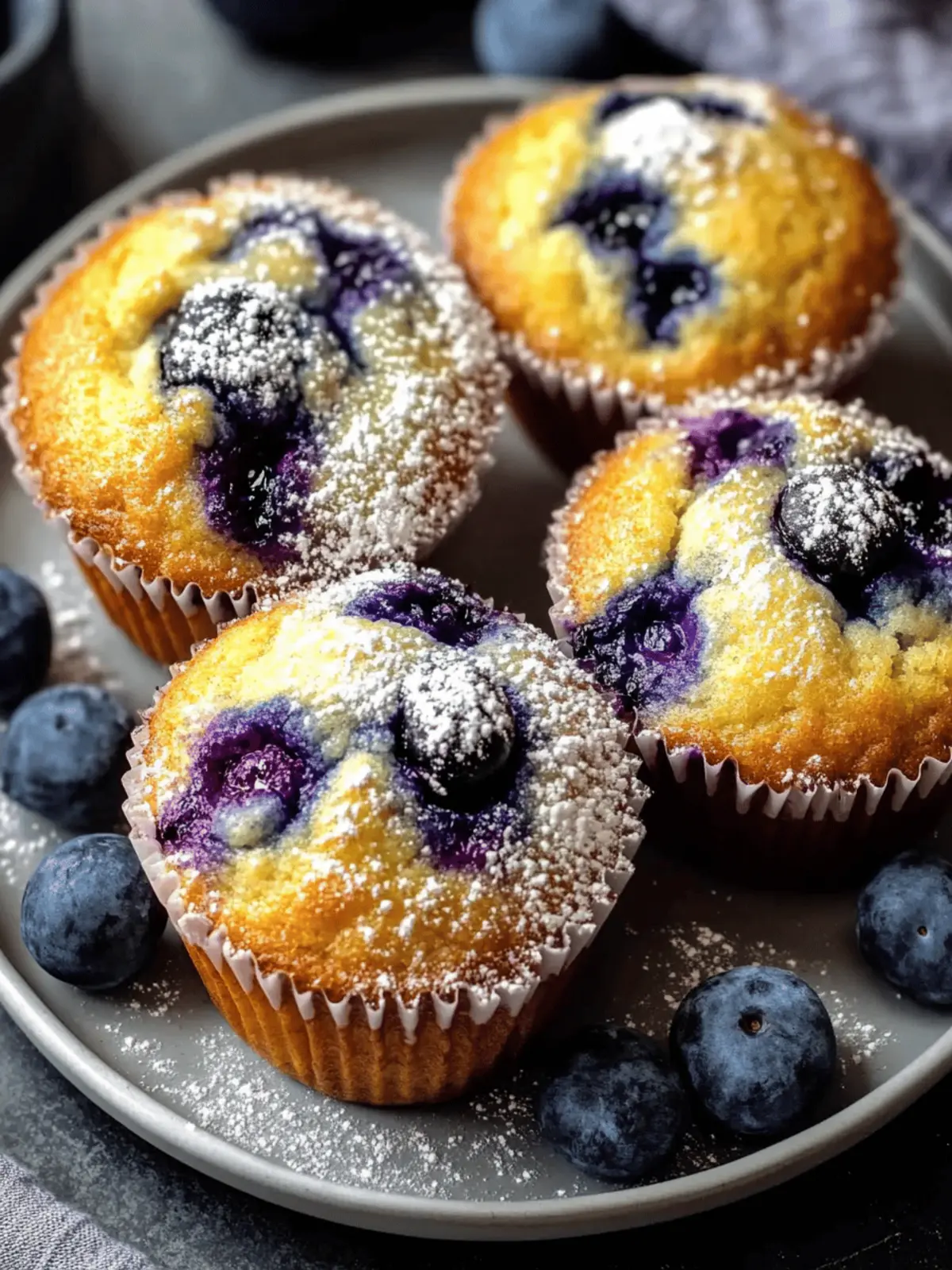 Moist Baked Blueberry Muffins