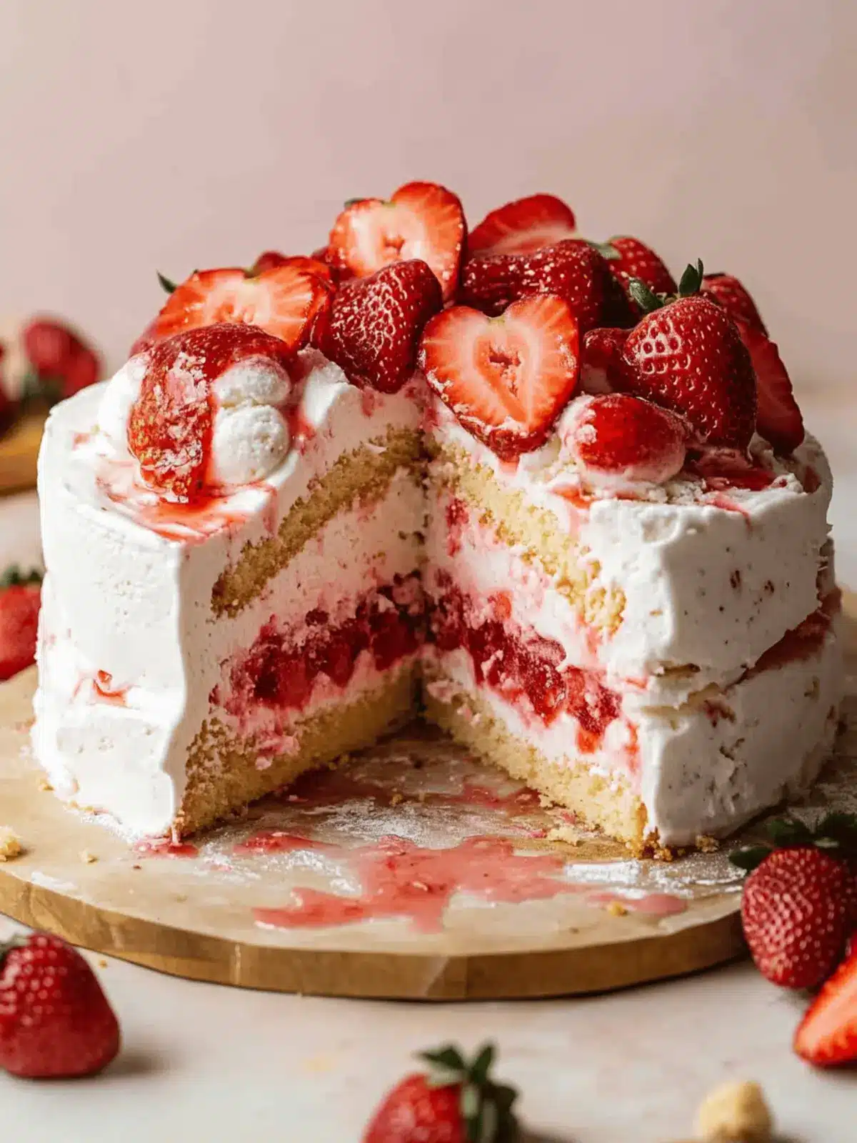 Strawberry Shortcake Ice Cream Cake