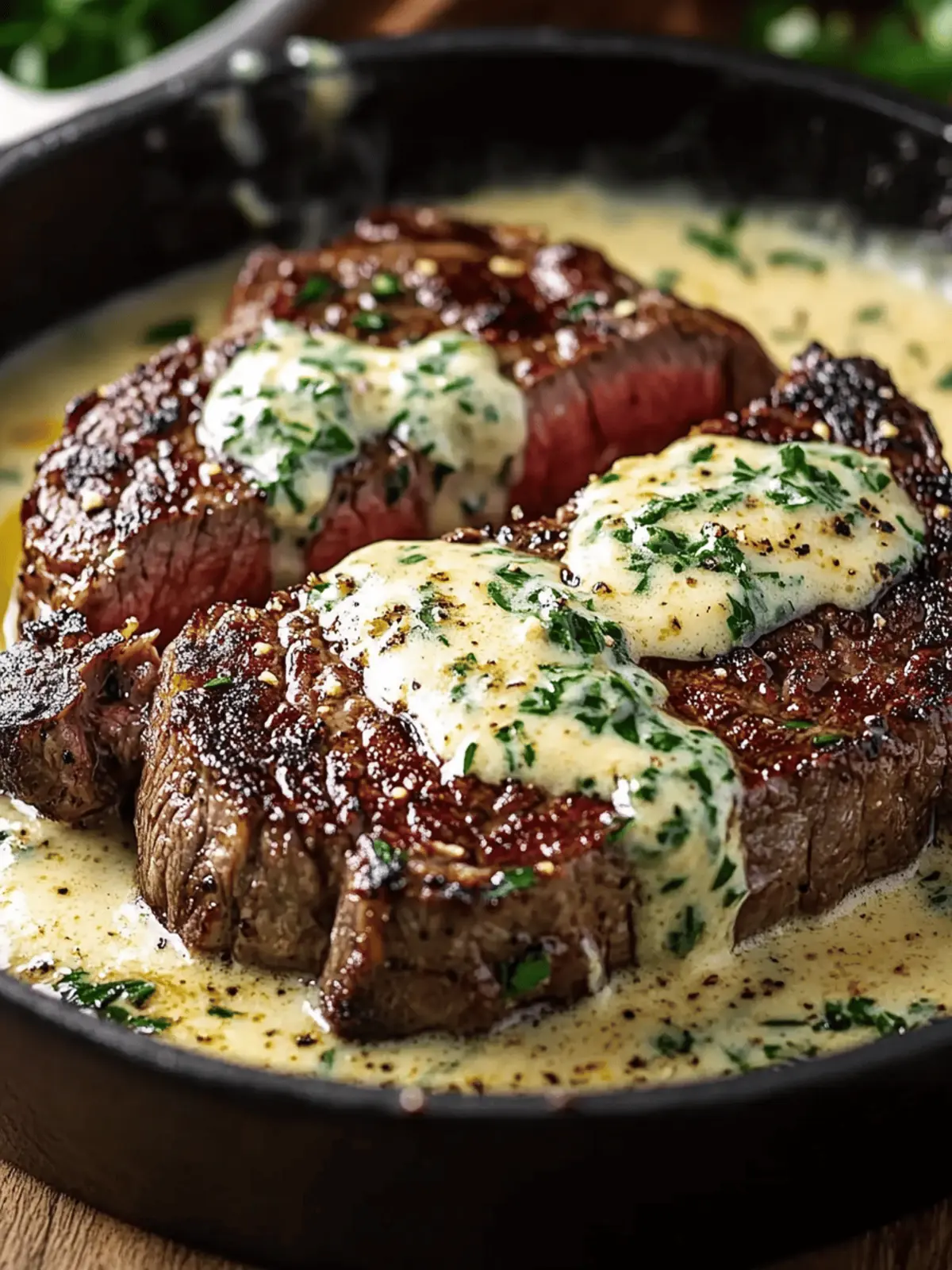 Garlic Butter Steak with Parmesan Cream Sauce Made