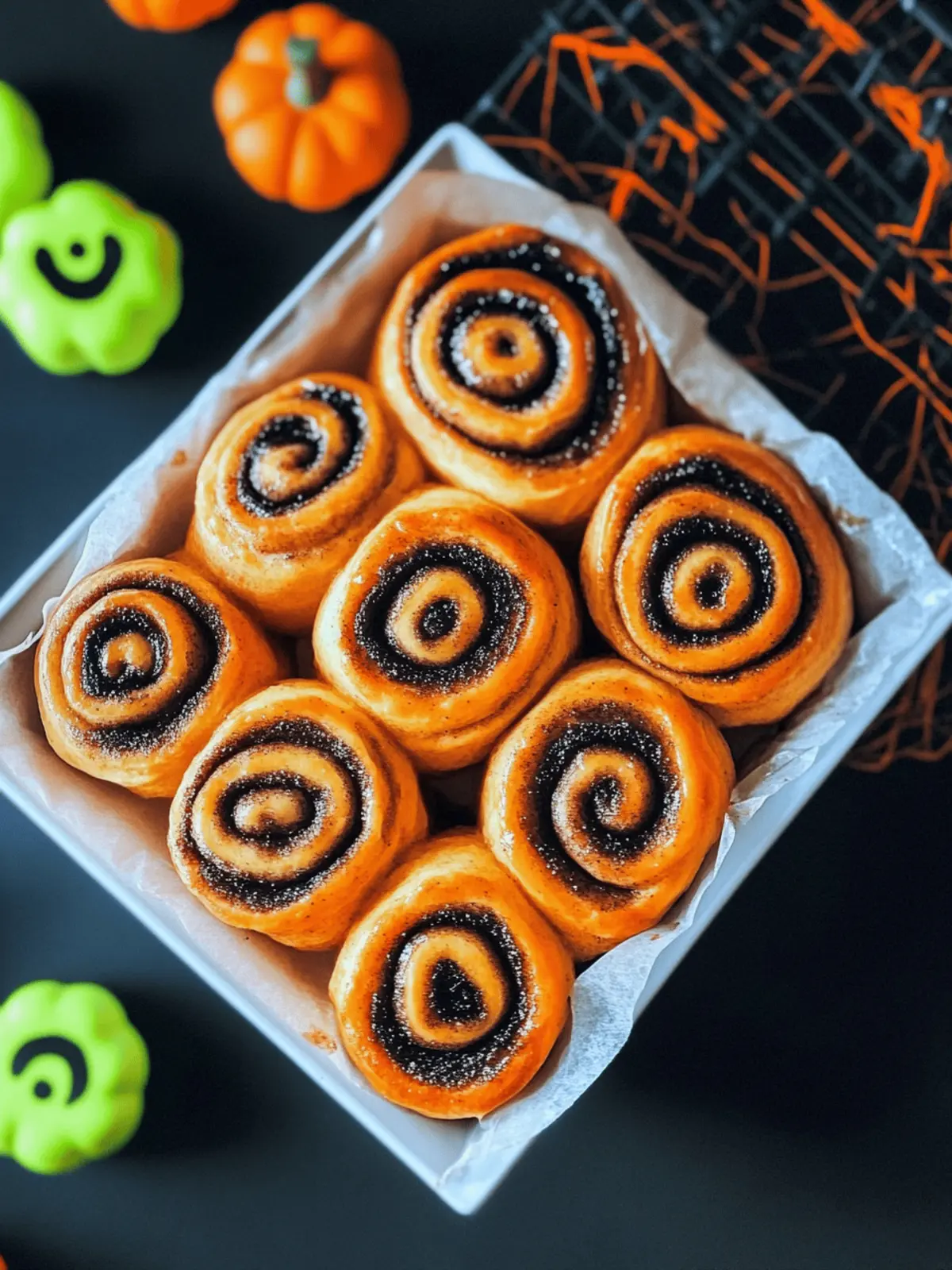 Spooky Cinnamon Rolls