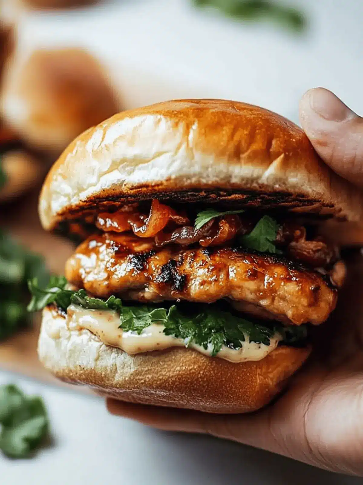 Gochujang Chicken Burgers with Kimchi Bacon Jam